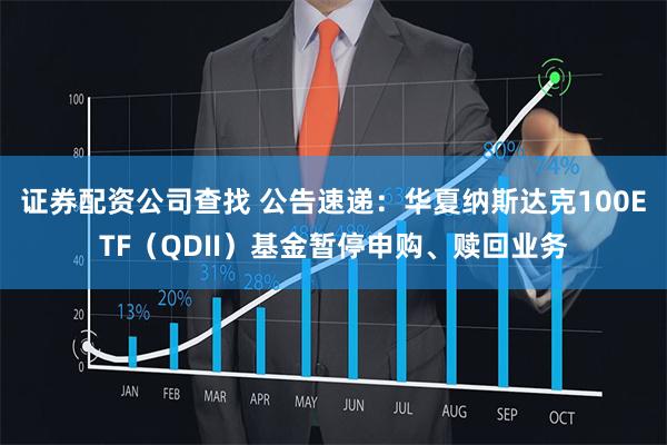 证券配资公司查找 公告速递:华夏纳斯达克100ETF(QDII)基金暂停申购、赎回业务
