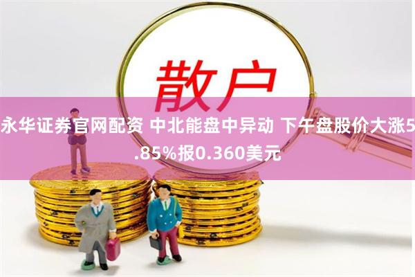 永华证券官网配资 中北能盘中异动 下午盘股价大涨5.85%报0.360美元